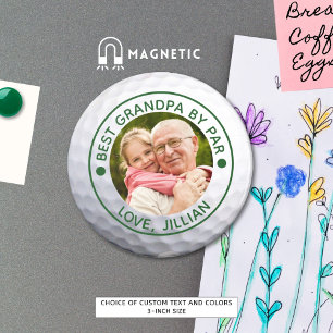 Golfer BEST GRANDPA BY PAR Photo Custom Magnet