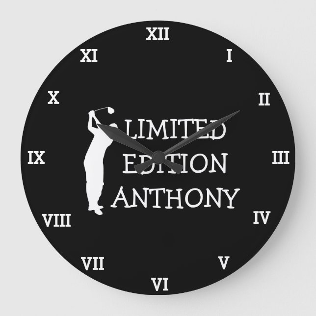 Golfer Birthday 70th funny Seventy Par  Large Clock (Front)