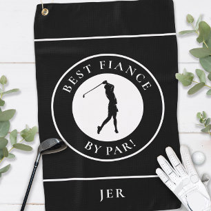 Golfer Black Best Fiance By Par Monogrammed Sports Golf Towel
