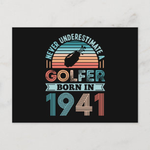 Golfer born 1941 Golfing 80th Birthday Gift Dad Postcard