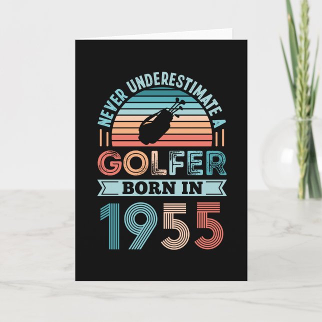 Golfer born 1955 Golfing 70th Birthday Gift Dad Card (Front)