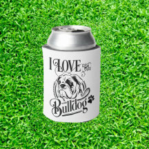 Golfer  Bulldog Can Cooler