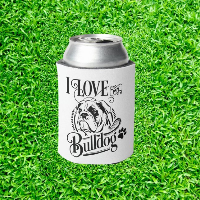 Golfer  Bulldog Can Cooler (I Love My Bulldog Golf: Perfect Gear for Bulldog Fans!)