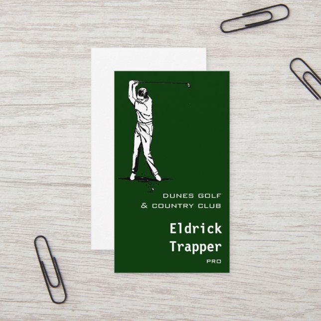 Golfer Business Card (Front/Back In Situ)