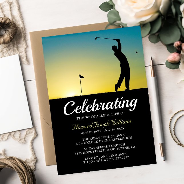 Golfer Celebration of Life | In Loving Memory Invitation (Creator Uploaded)