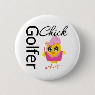 Golfer Chick 6 Cm Round Badge