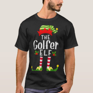 Golfer Christmas Elf Matching Pajama X-mas Party  T-Shirt
