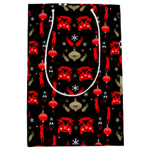 Golfer Christmas Holiday  Medium Gift Bag