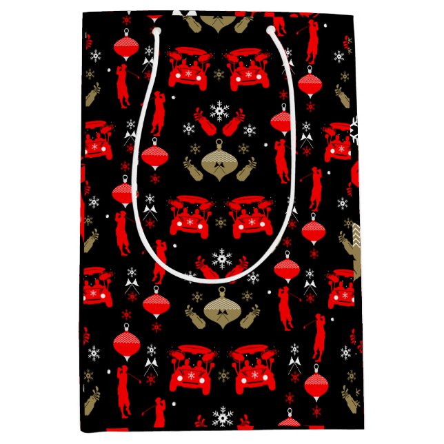 Golfer Christmas Holiday  Medium Gift Bag (Front)