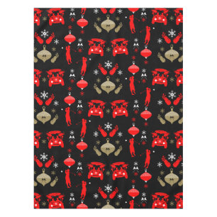 Golfer Christmas Holiday  Tablecloth