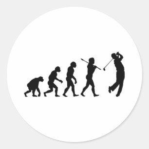 Golfer Classic Round Sticker