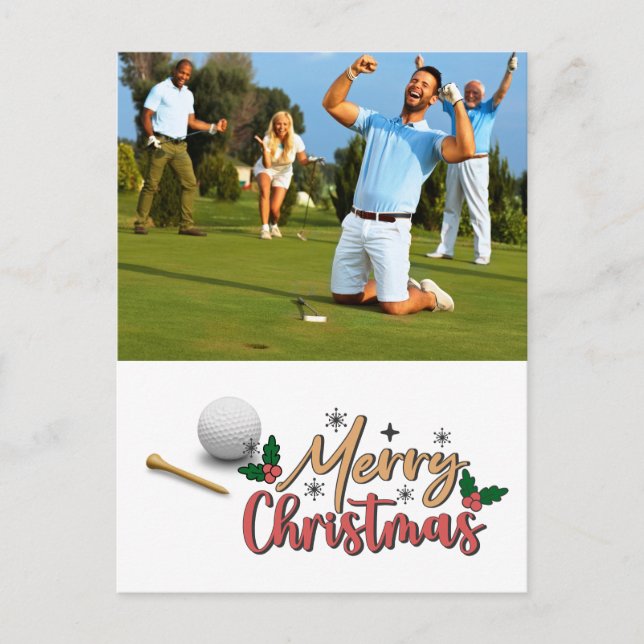 Golfer Create you own Christmas Card  (Front)