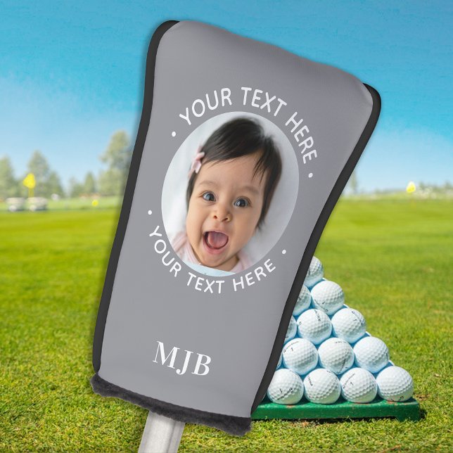 Golfer Custom Photo Personalised Monogram Putter Golf Head Cover (Creator Uploaded)