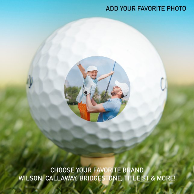 Golfer Dad Father Daughter Custom Photo Keepsake Golf Balls (Creator Uploaded)