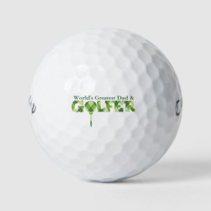 Golfer dad green plaid gift golf balls