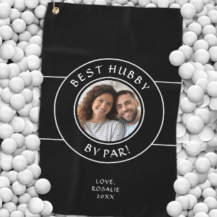 Golfer Fun Photo Best Husband By Par Modern Hubby Golf Towel