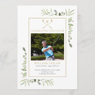 Golfer Funeral Memorial Order Of Service Programme