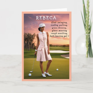 Golfer Funny Birthday cute Golf joke Thank You Card