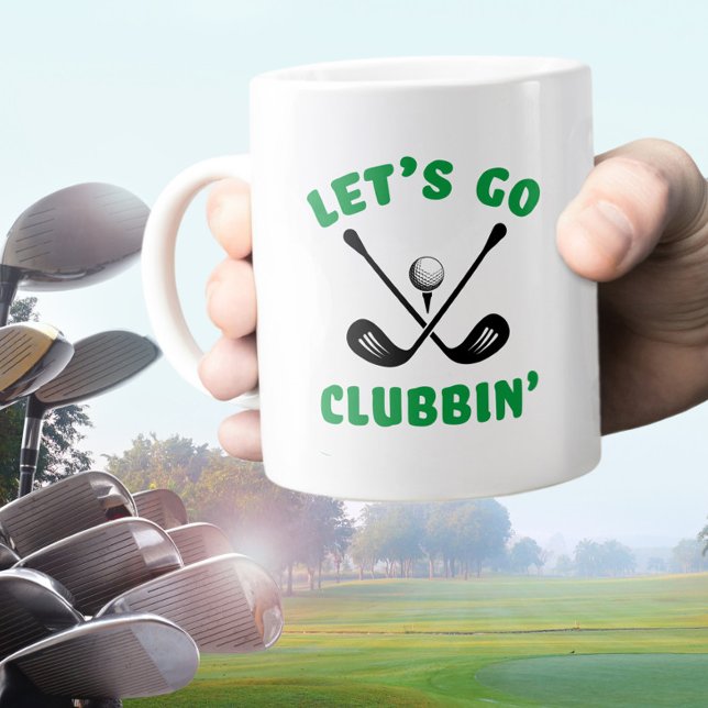 Golfer Funny Golf Club Modern Sports Black Green Large Coffee Mug (Golfer Funny Golf Club Modern Sports Black Green Giant Coffee Mug)