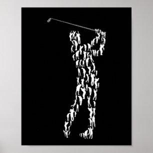 golfer gift golf swing iron tee poster