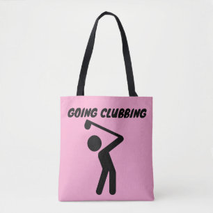 GOLFER GIRL GOLF GOING CLUBBING TOTE BAG