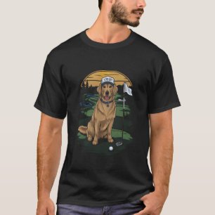Golfer Golden Retriever Dog Dad Golf Lover Father' T-Shirt
