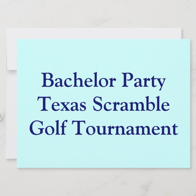 Golfer Golf Golfing  bachelor party. Invitation (Front)