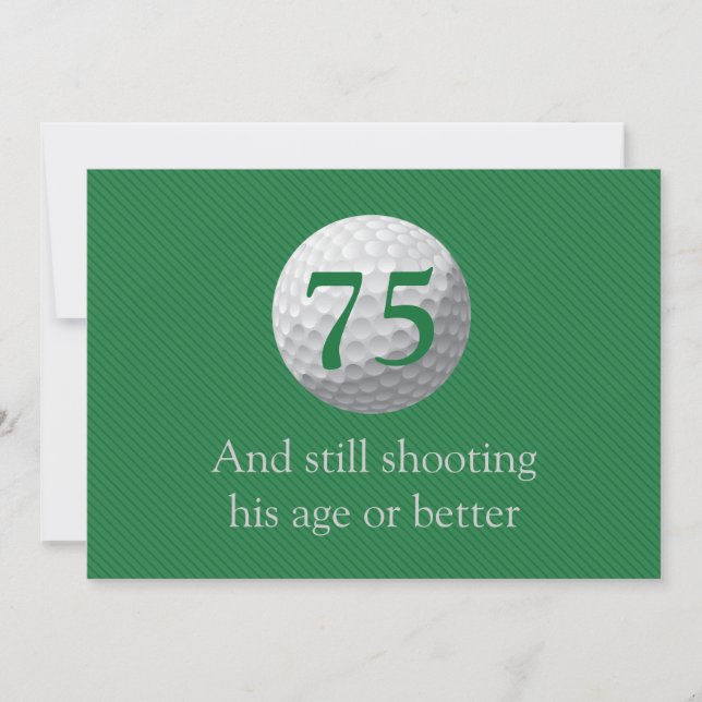 Golfer Golf Golfing Green 75th Birthday Invitation (Front)