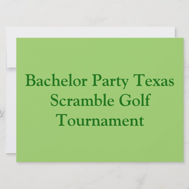 Golfer Golf Golfing Green bachelor party. Invitation (Front)