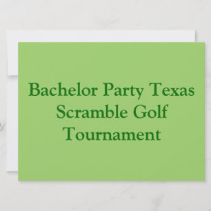 Golfer Golf Golfing Green bachelor party. Invitation