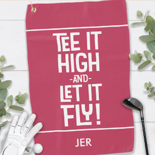 Golfer Golf Humour Funny Sports Custom Magenta Red Golf Towel
