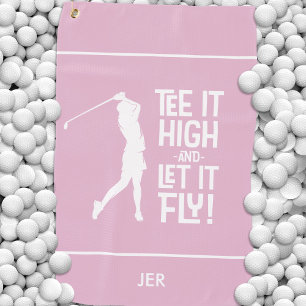 Golfer Golf Humour Funny Sports Monogram Girly Pin Towel