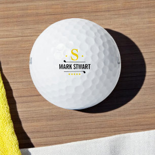 Golfer golf-player Classy Monogram   Golf Balls