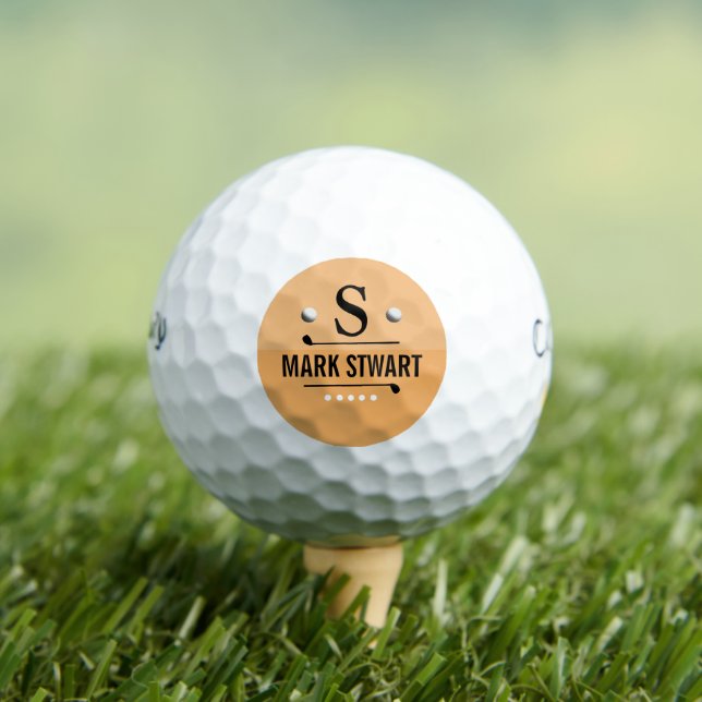 Golfer Golf-Player Monogram  Golf Balls (Insitu Tee)