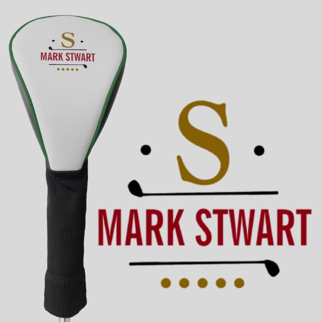 Golfer / golf-player monogram golf head cover (Creator Uploaded)