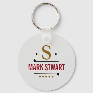 golfer / golf-player monogram  key ring
