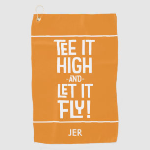 Golfer Golf Tee Humour Funny Sports Monogram Orang Towel
