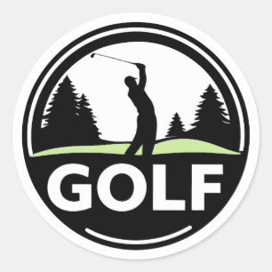 Golfer Golfing Golf Marathon Competition Classic Round Sticker