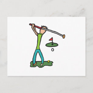 Golfer Golfing Postcard