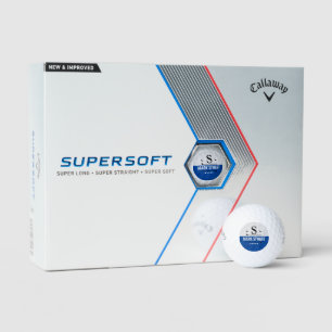 Golfer GolfPlayer's Modern Blue Monogram Golf Balls