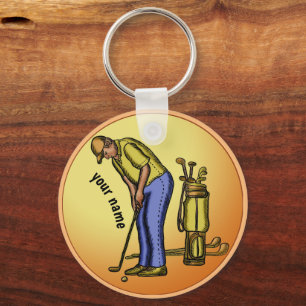 Golfer Grandpa keychain