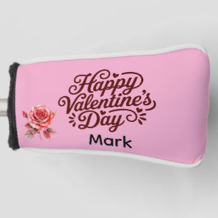 Golfer Happy Valentine's Day with love Golf Head Cover
