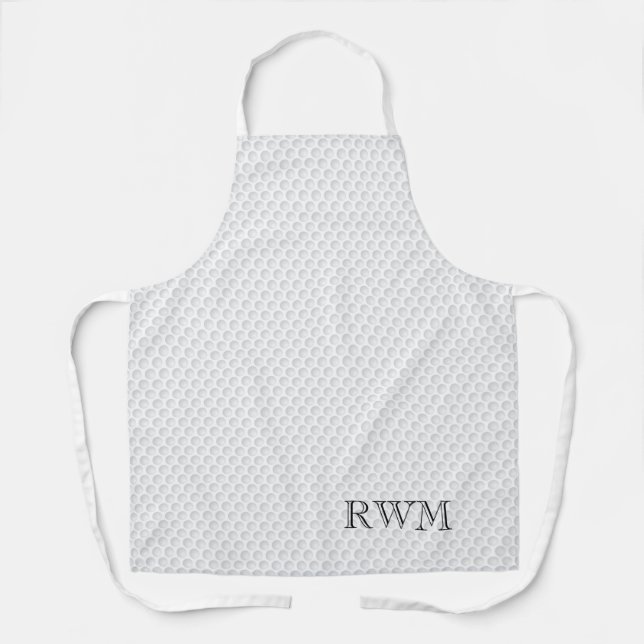 Golfer INITIALS Golf Ball Golfing Modern Classic Apron (Front)