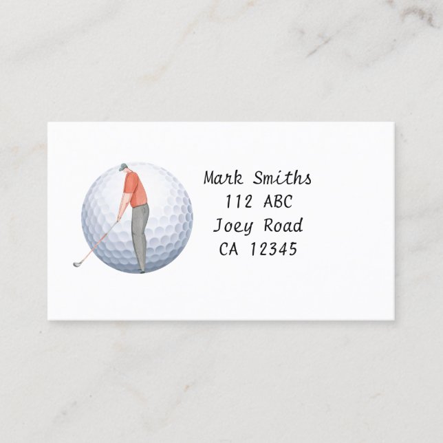 Golfer is golfing  business card (Front)