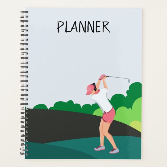 Golfer is golfing  for Lady woman  Planner (Front)