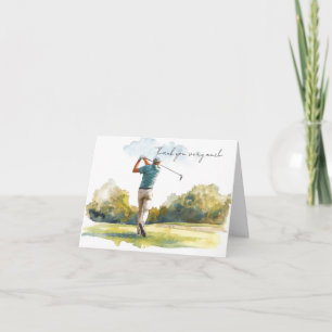 Golfer is golfing on the course  thank you card