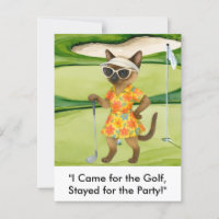 Golfer is on putting green for Siamese Cat lovers