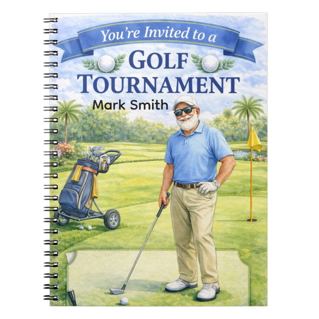 Golfer is relaxing in golf course retirement  notebook (Front)