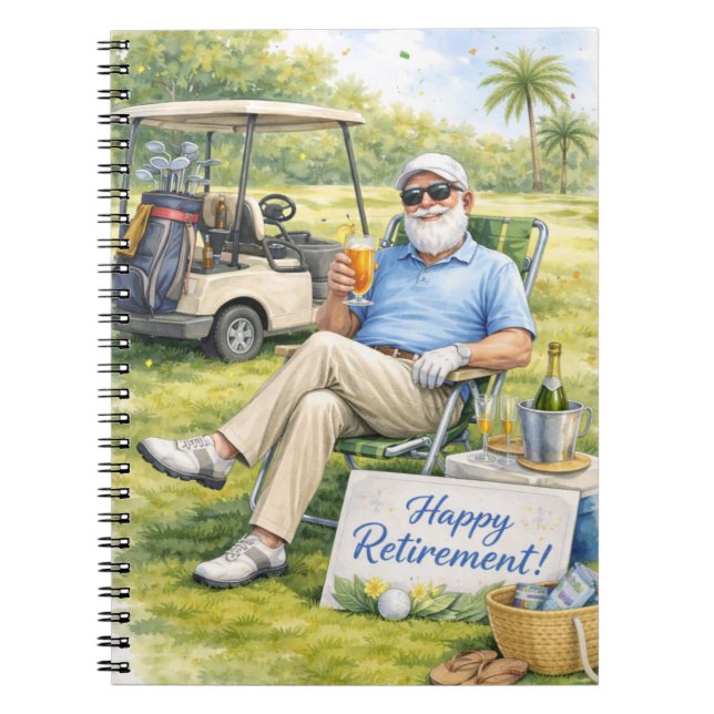 Golfer is relaxing in golf course retirement  notebook (Front)