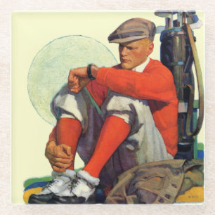 Golfer Kept Waiting Glass Coaster